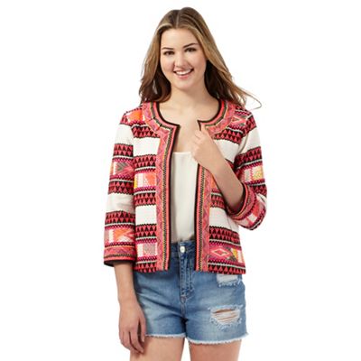 H! by Henry Holland Multi-coloured Aztec embroidered jacket